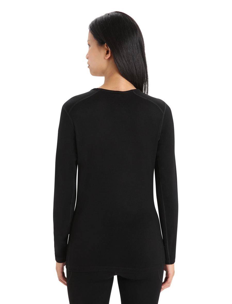 Base Layers Icebreaker Merino 260 Tech Long Sleeve Crewe Thermal Top Femme Noir | FR 1923CTVE